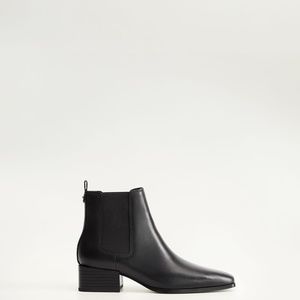 Mango Leather Chelsea Ankle Boots